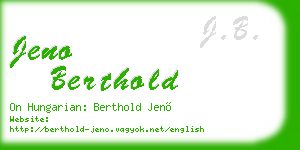 jeno berthold business card